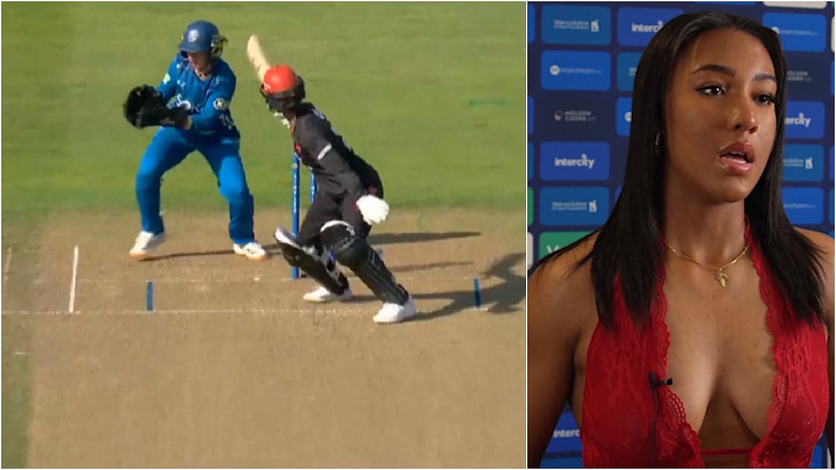 Awkward Scenes! Davina Perrin Stuns With Tennis-Style One-Handed Reverse Scoop In The Hundred Clash Against MI London | VIDEO